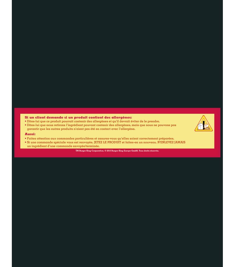 Adhésif Process Clients allergènes