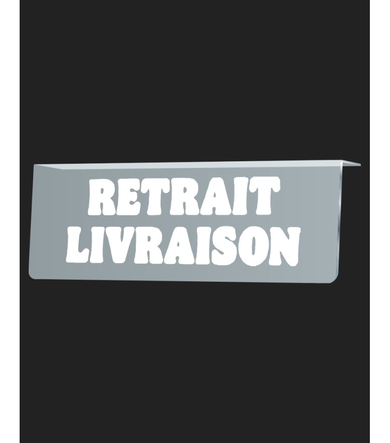 Plexi Transparent plié - Lettres blanches